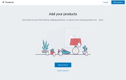 shopify admin area for adding products