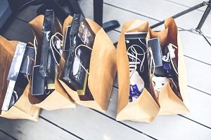 Shopping bags full of products