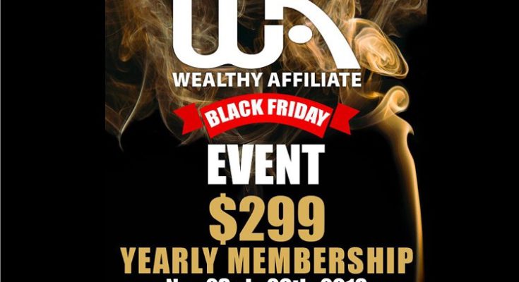 Wealthy Affiliate Black Friday Deal 2018 Banner